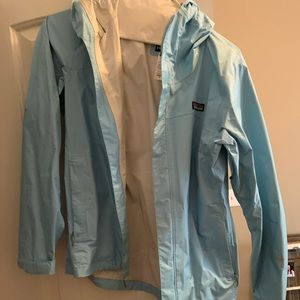 Light blue women’s Patagonia rain jacket! Size med